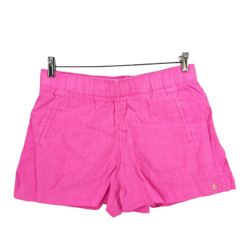 NWT LILLY PULITZER Lilo Linen Short Aura Pink Lagoon Garment Dyed S M XL - Picture 2 of 10